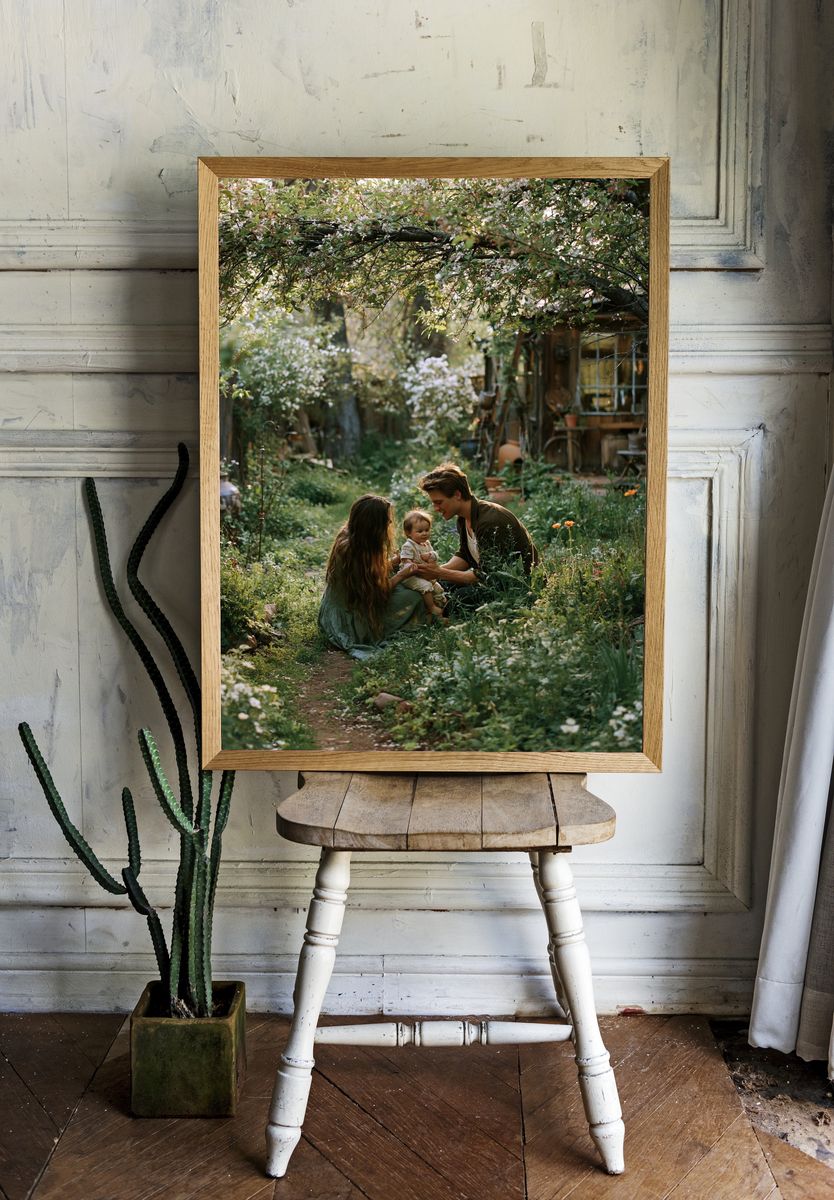 Garden Family Portrait Poster. — room view 1