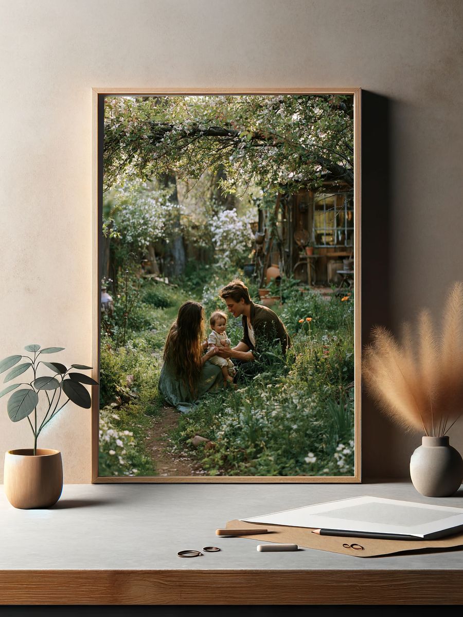 Garden Family Portrait Poster. — room view 2