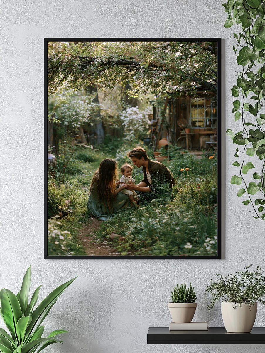 Garden Family Portrait Poster. — room view 4