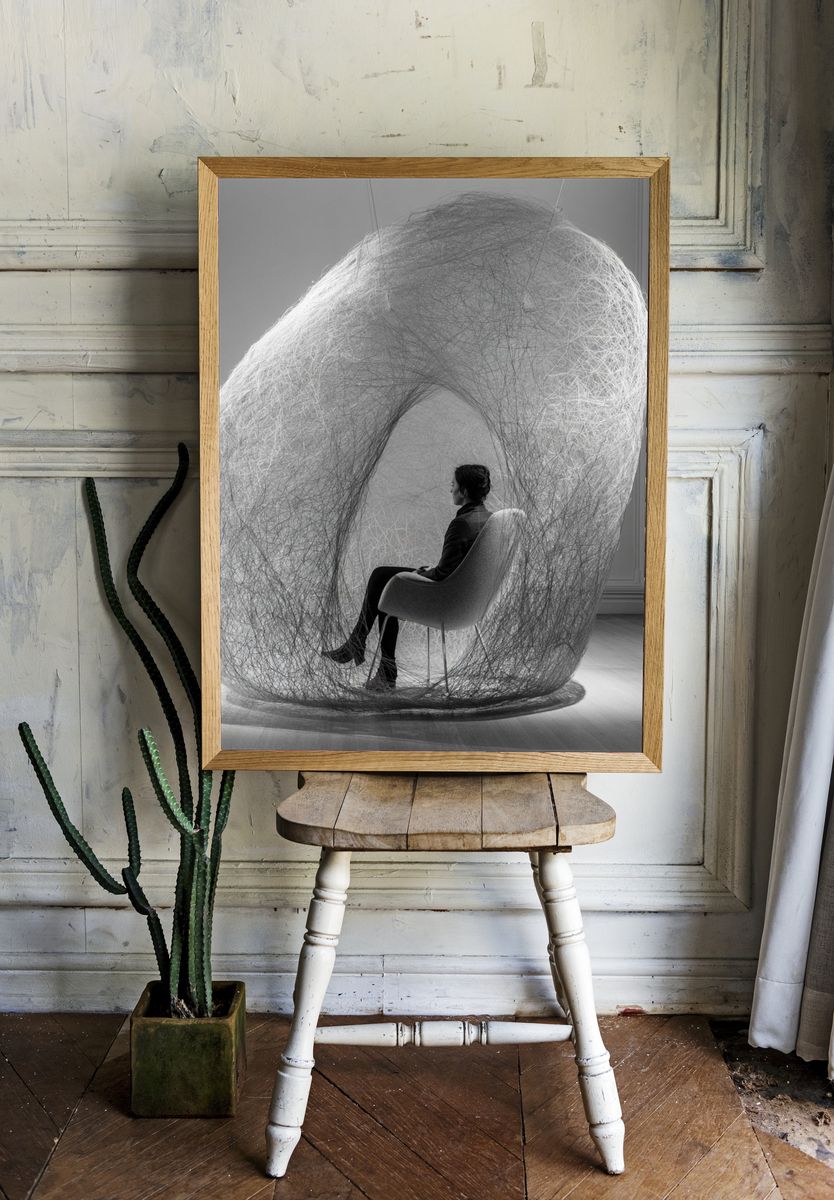 Contemplative Nest Photography Print. room preview