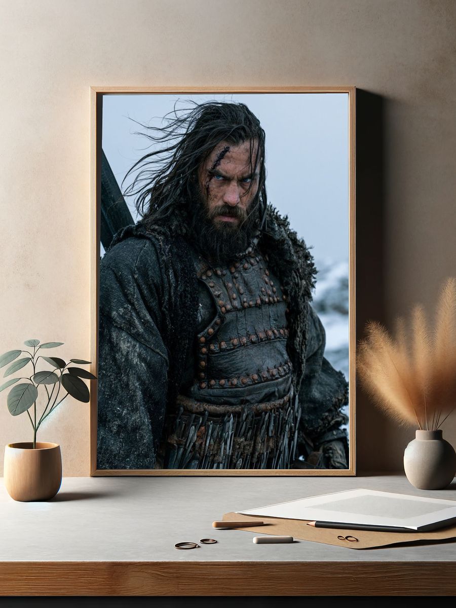 Warrior in the Snow Photography Poster. — room view 2
