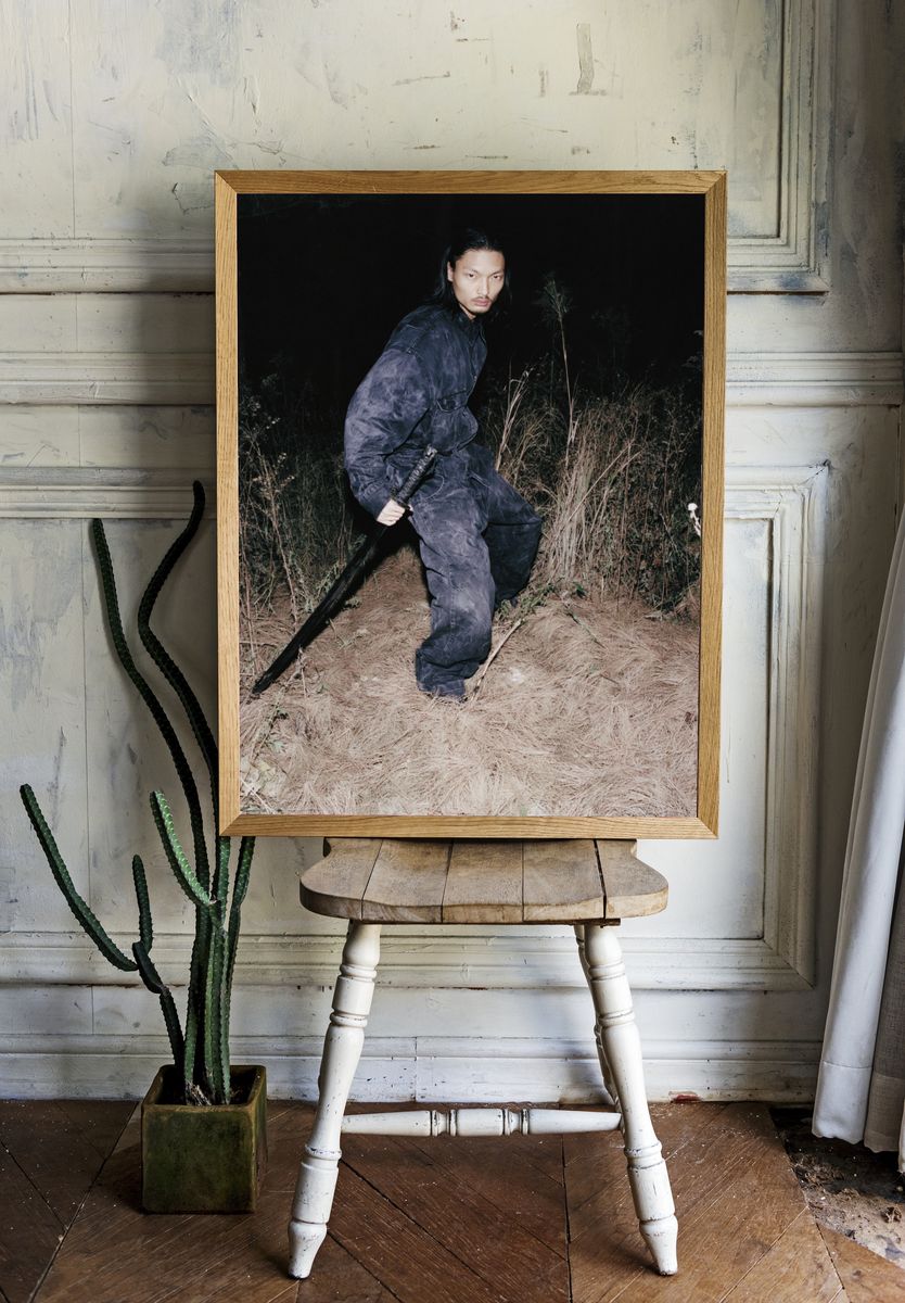 Night Forest Samurai Photography Poster. room preview