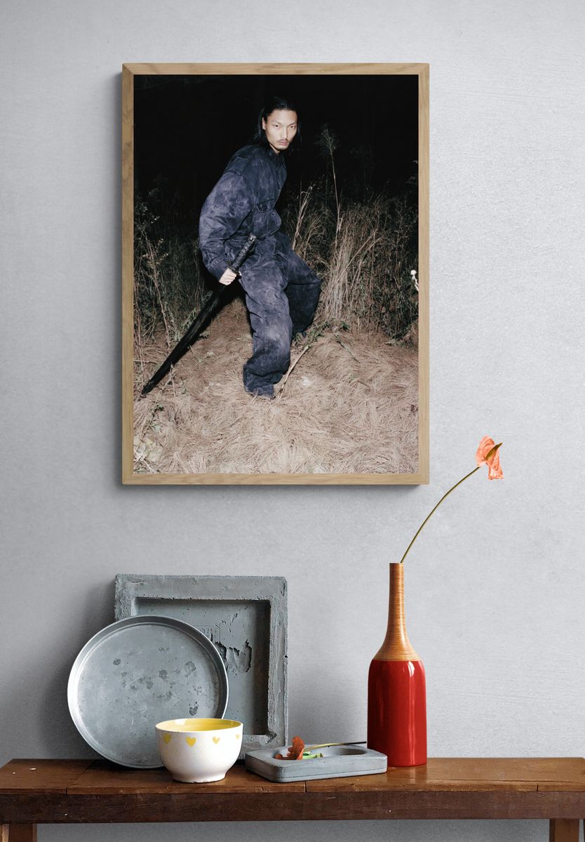 Night Forest Samurai Photography Poster. — room view 3