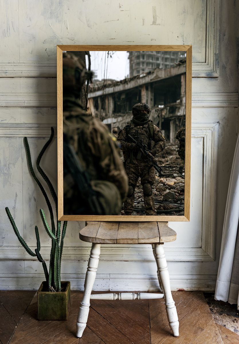 Urban Combat Photography Poster. — room view 1