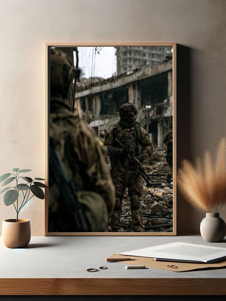 Urban Combat Photography Poster. — room view 2