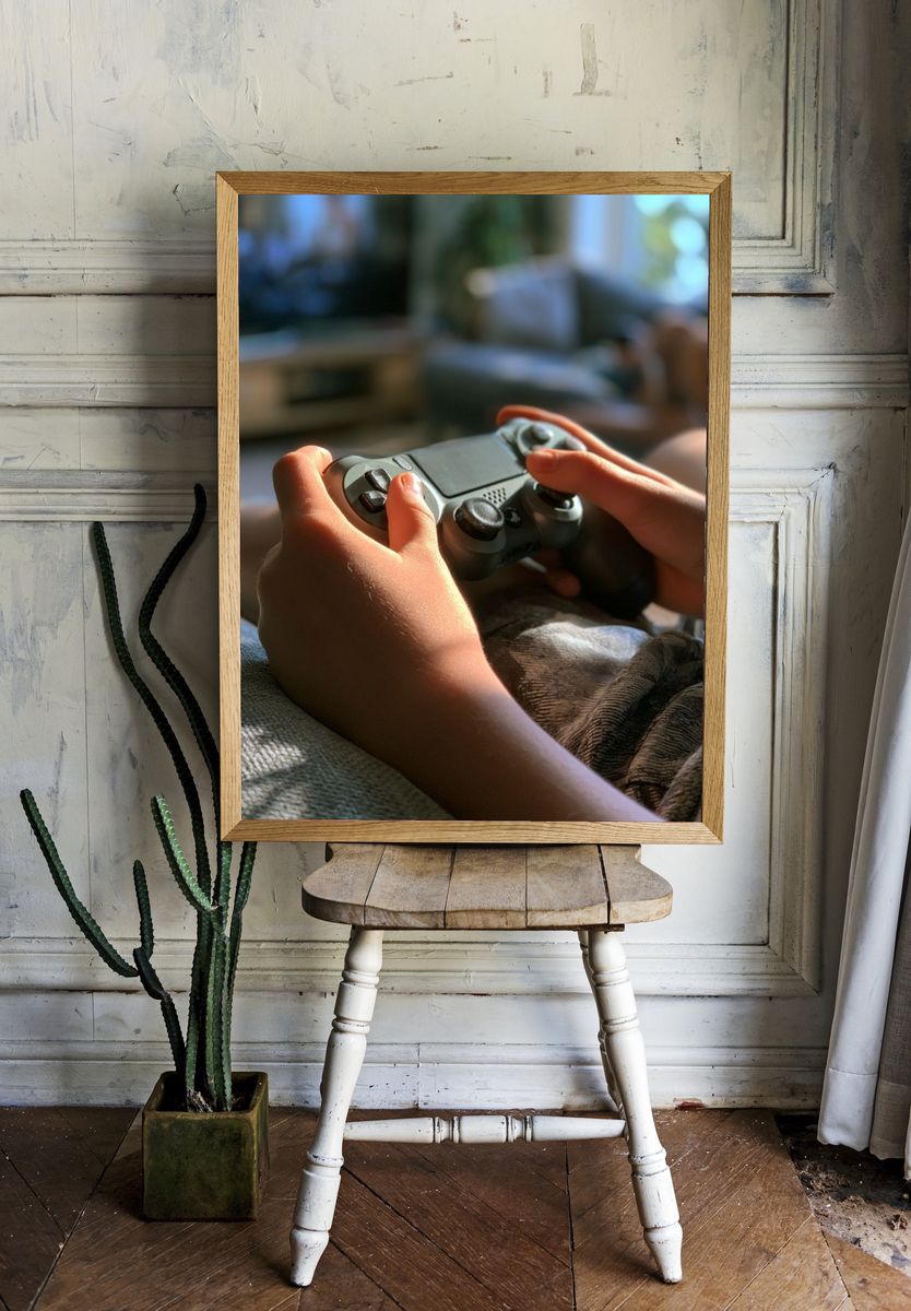 Gamer Hands Photography Poster. — room view 1