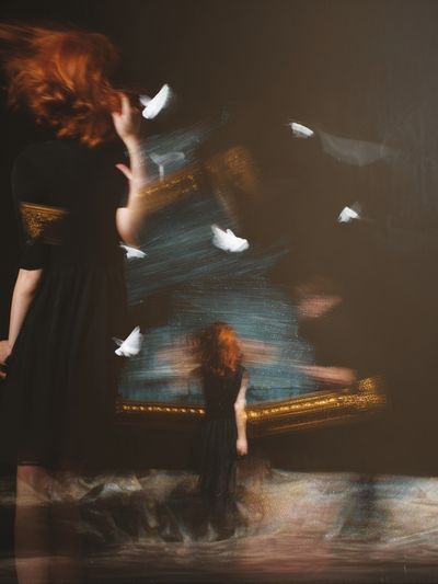 Dreamlike Woman in Motion Photography Poster.