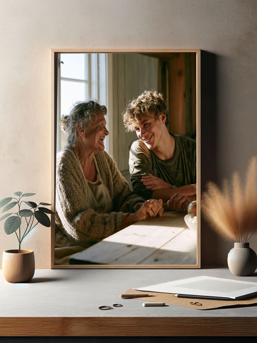 Warm Family Kitchen Portrait Poster. — room view 2