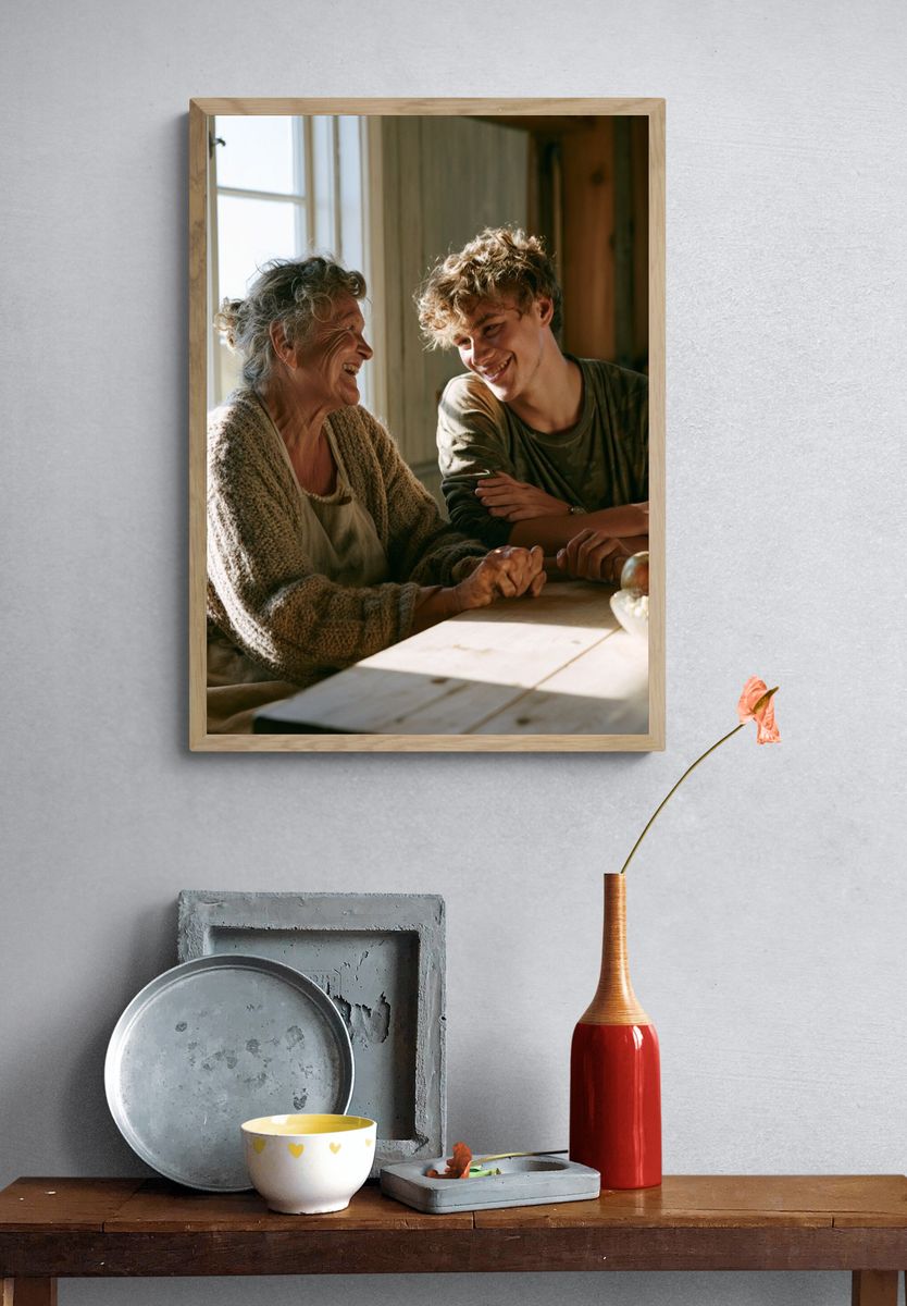 Warm Family Kitchen Portrait Poster. — room view 3