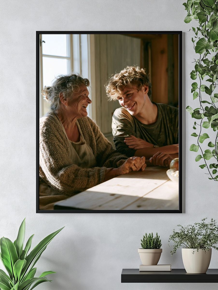Warm Family Kitchen Portrait Poster. — room view 4
