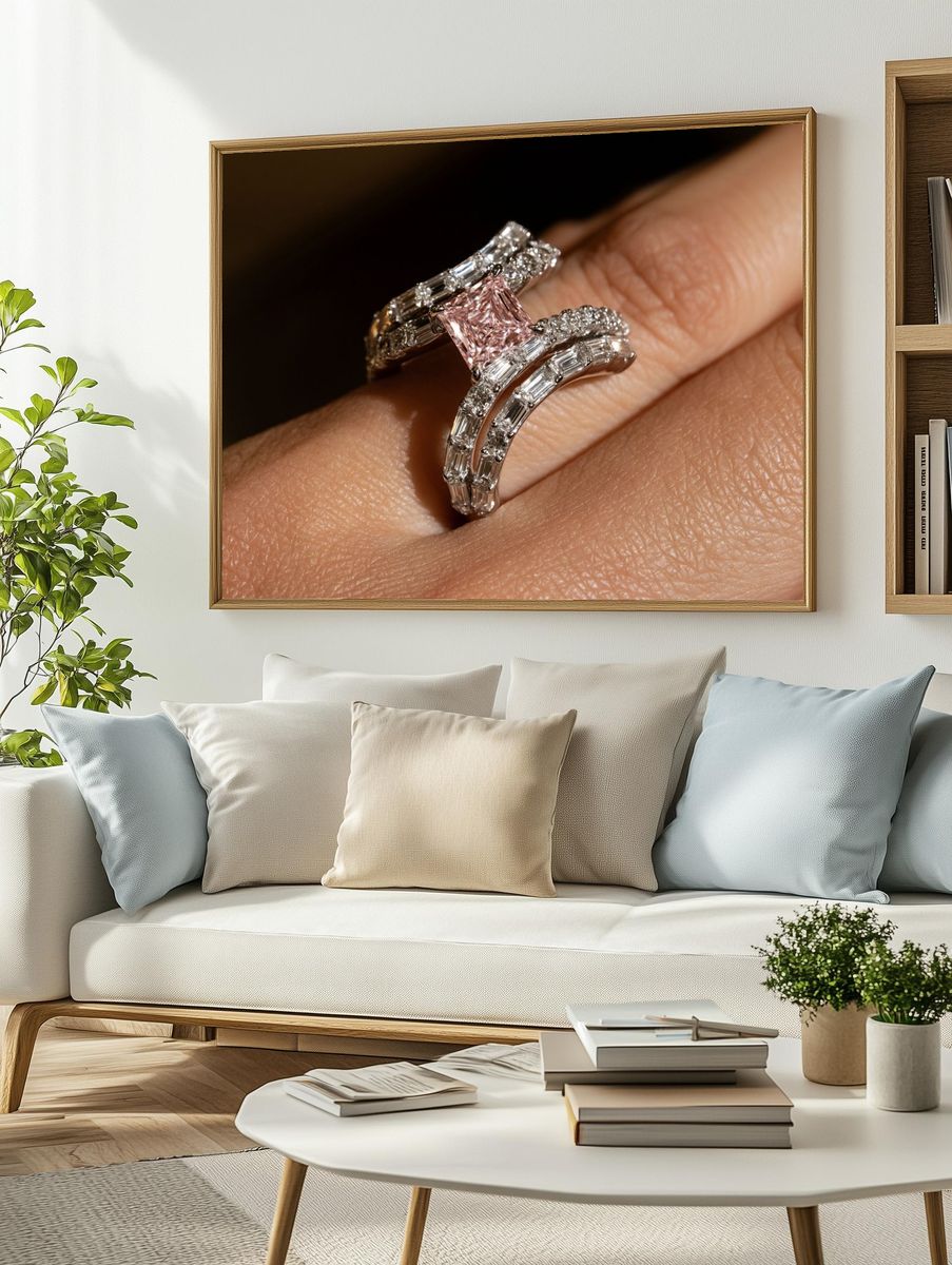 Diamond Ring Close-Up Photography Poster. — room view 2