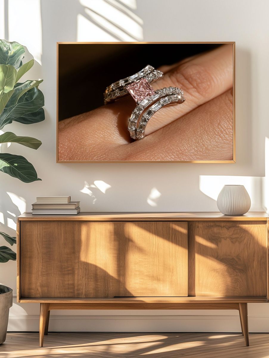 Diamond Ring Close-Up Photography Poster. — room view 3