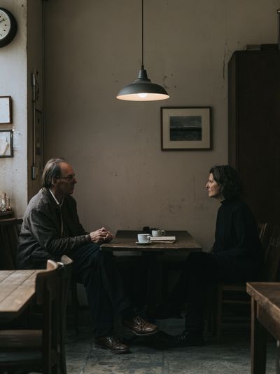Quiet Café Conversation Photography Poster.