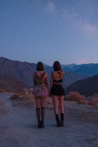 Stargazing Desert Friends Photography Poster. poster print