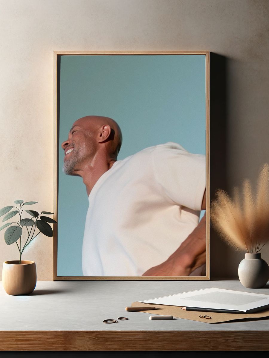 Smiling Man Portrait Photography Poster. — room view 2