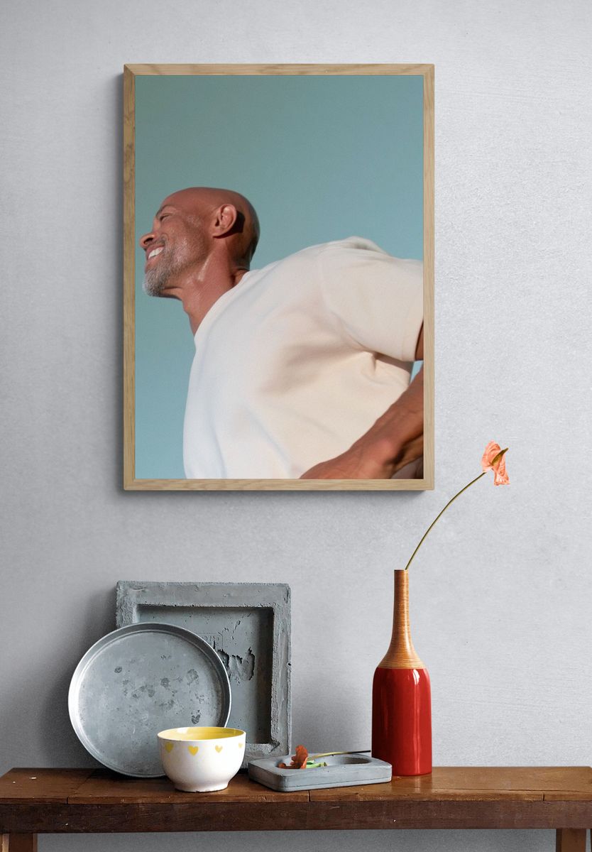 Smiling Man Portrait Photography Poster. — room view 3