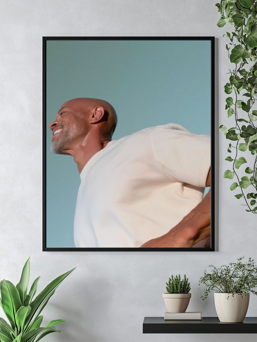 Smiling Man Portrait Photography Poster. — room view 4