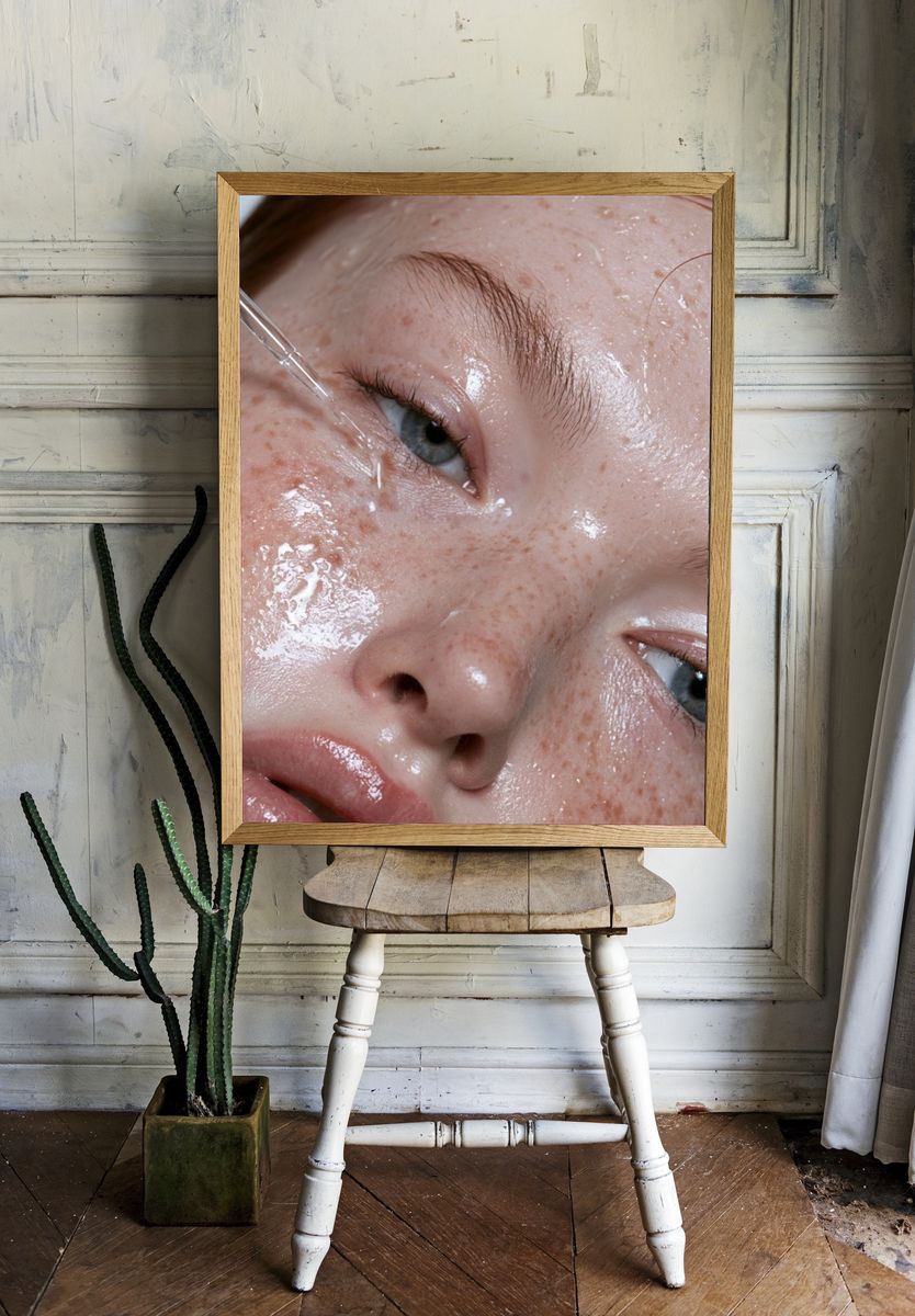 Freckled Face Serum Portrait Print. room preview