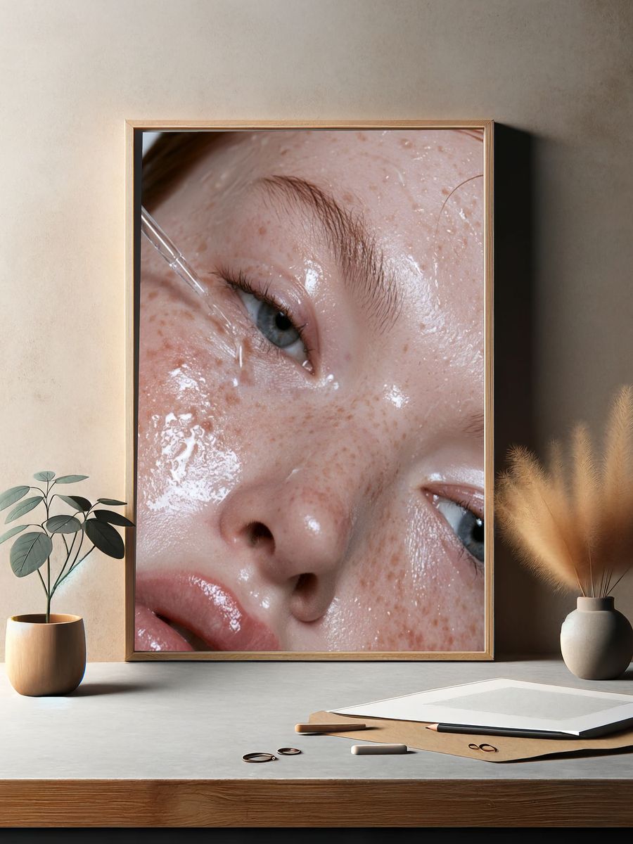 Freckled Face Serum Portrait Print. — room view 2