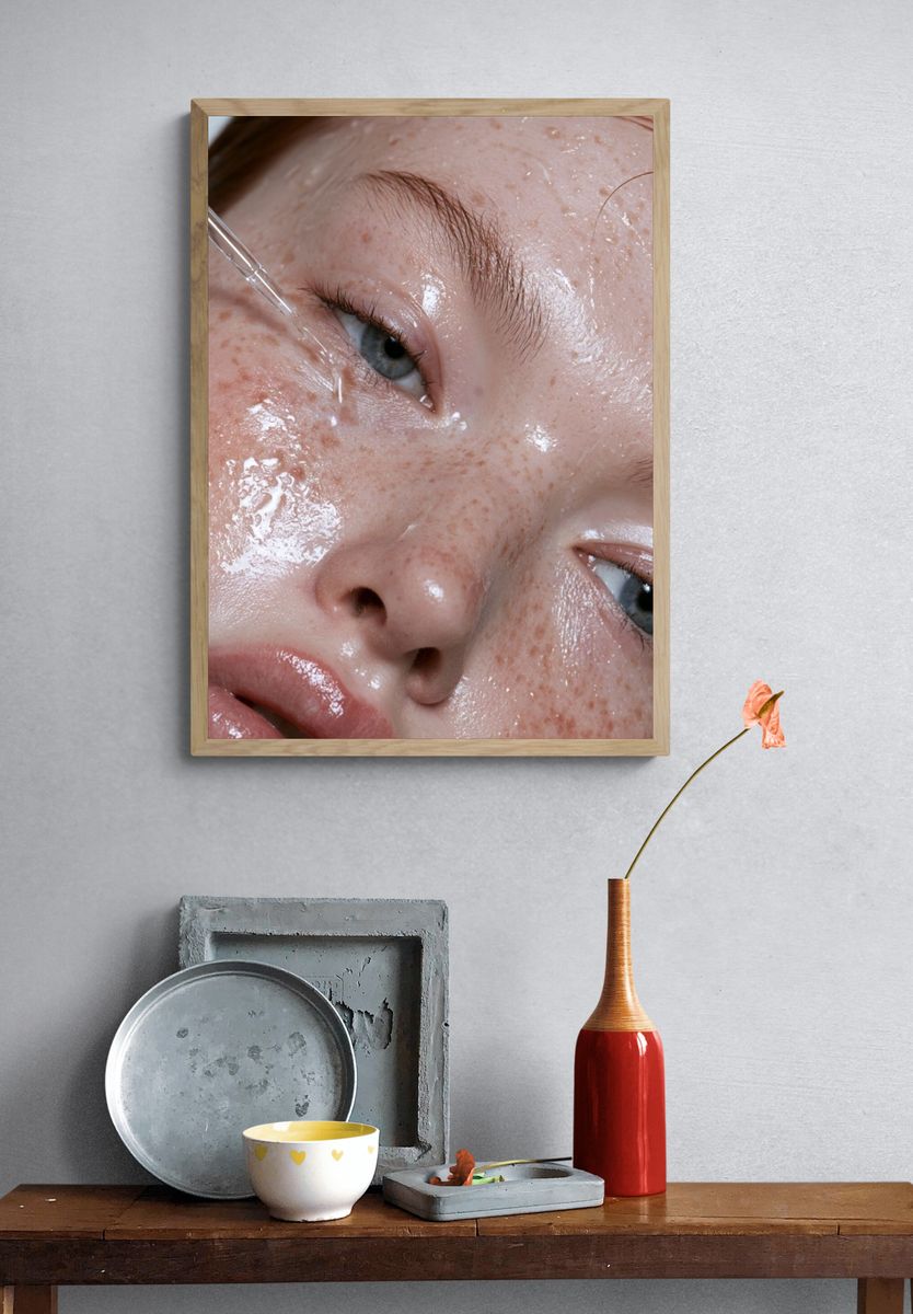 Freckled Face Serum Portrait Print. — room view 3