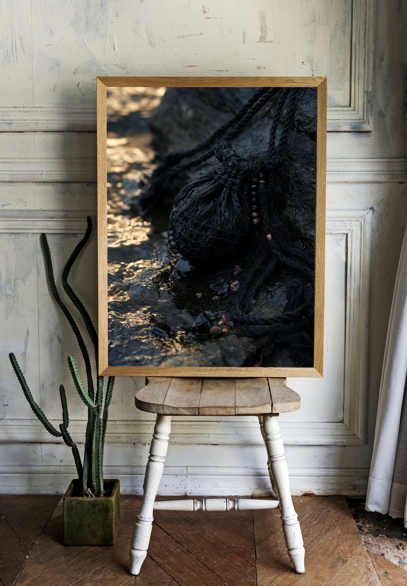 Black Rope Texture Photography Poster. — room view 1