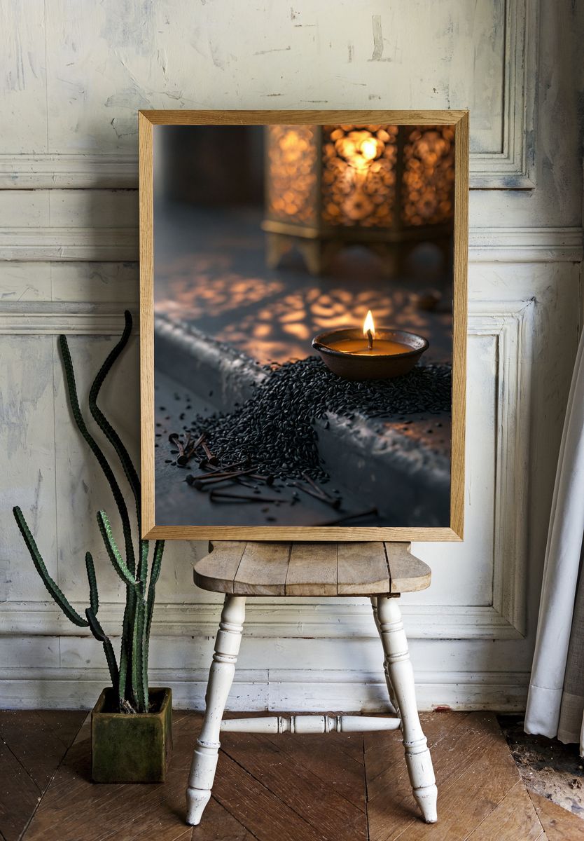 Candlelit Still Life Photography Poster. — room view 1