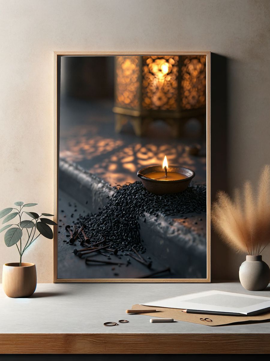 Candlelit Still Life Photography Poster. — room view 2