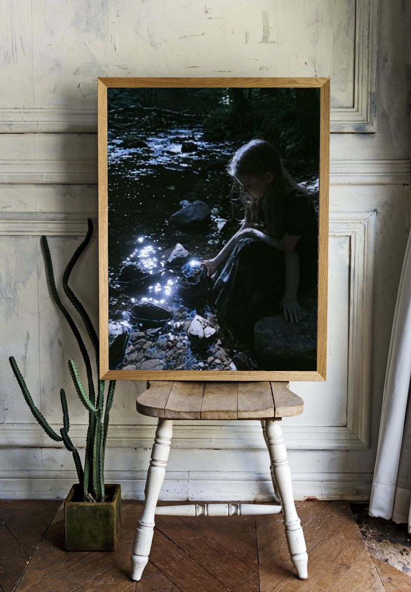 Girl by the Stream Photography Poster. — room view 1