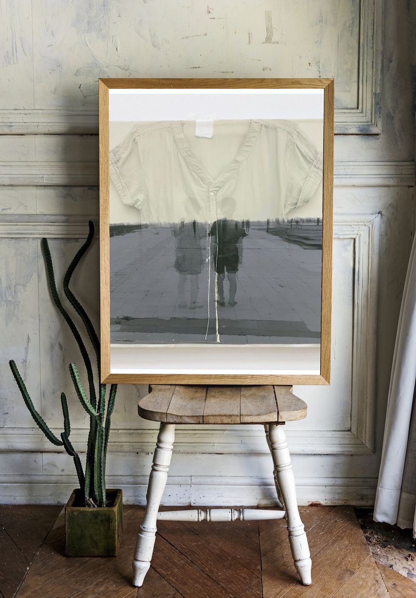 Ghostly Street Reflection Photography Poster. — room view 1