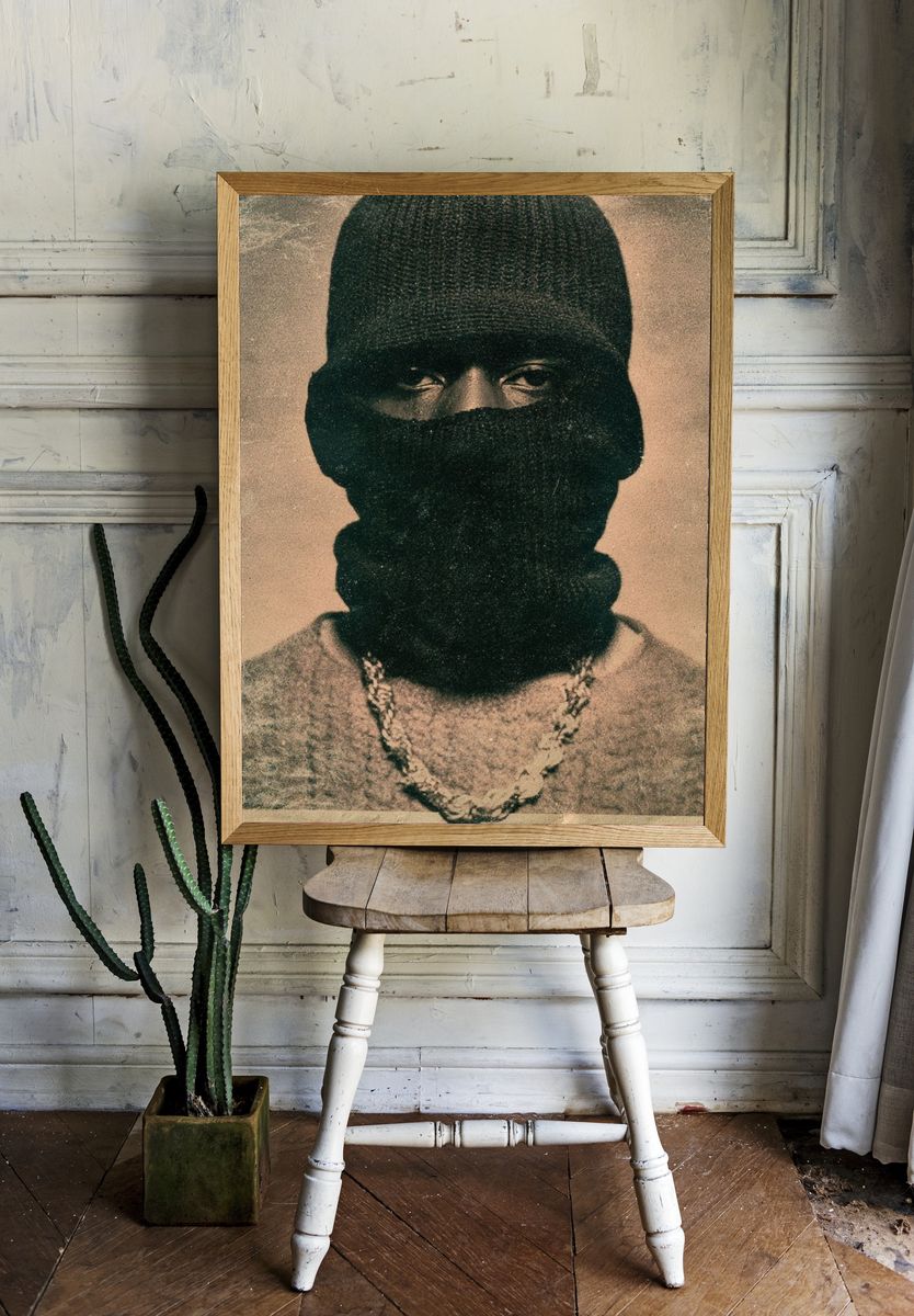 Masked Portrait Photography Poster. room preview
