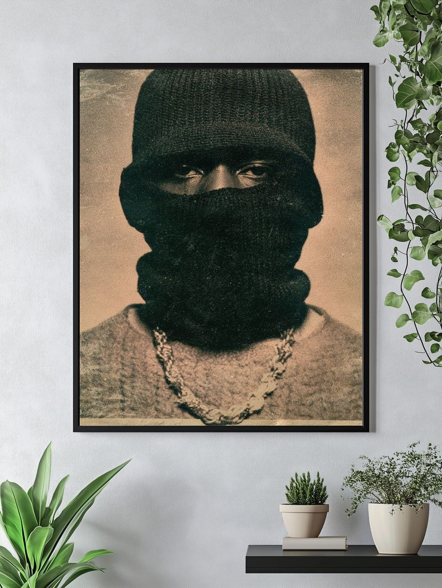 Masked Portrait Photography Poster. — room view 4