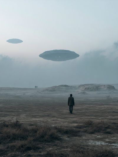 Misty Alien Landscape Photography Poster. poster