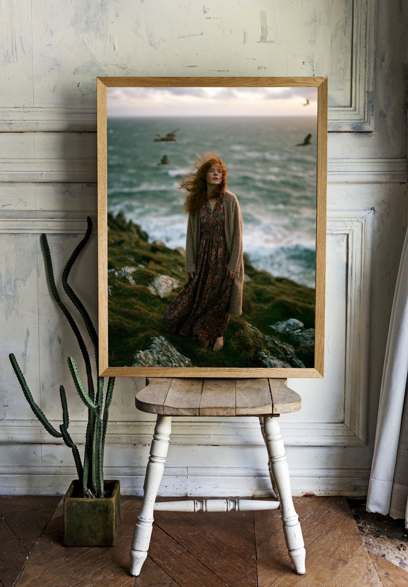 Coastal Woman Portrait Poster. room preview