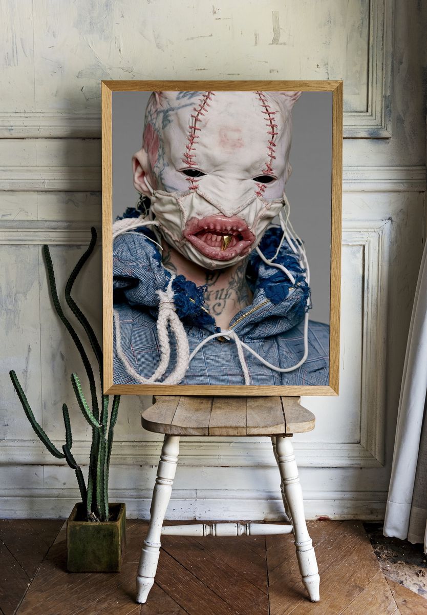 Masked Portrait Photography Poster. room preview