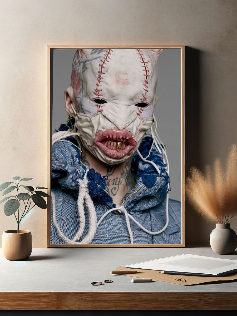 Masked Portrait Photography Poster. — room view 2
