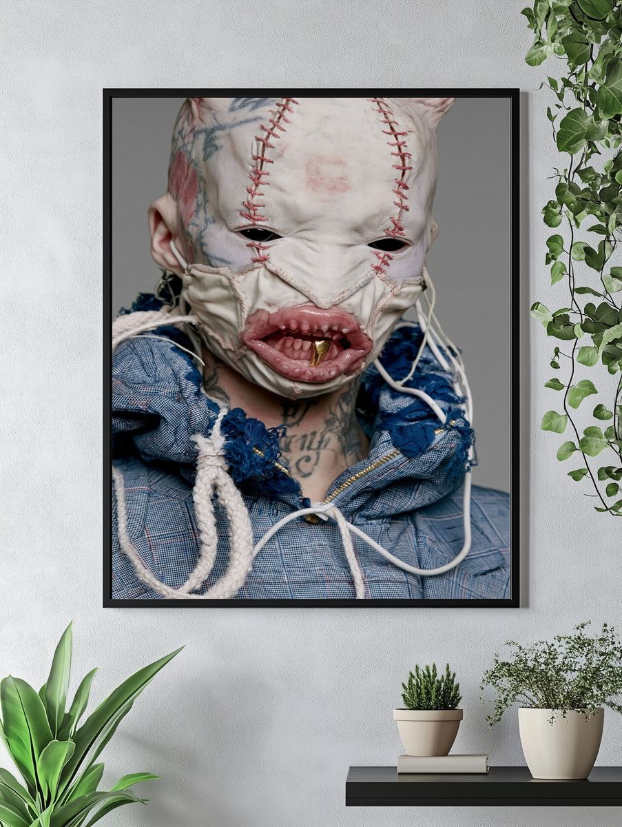 Masked Portrait Photography Poster. — room view 4