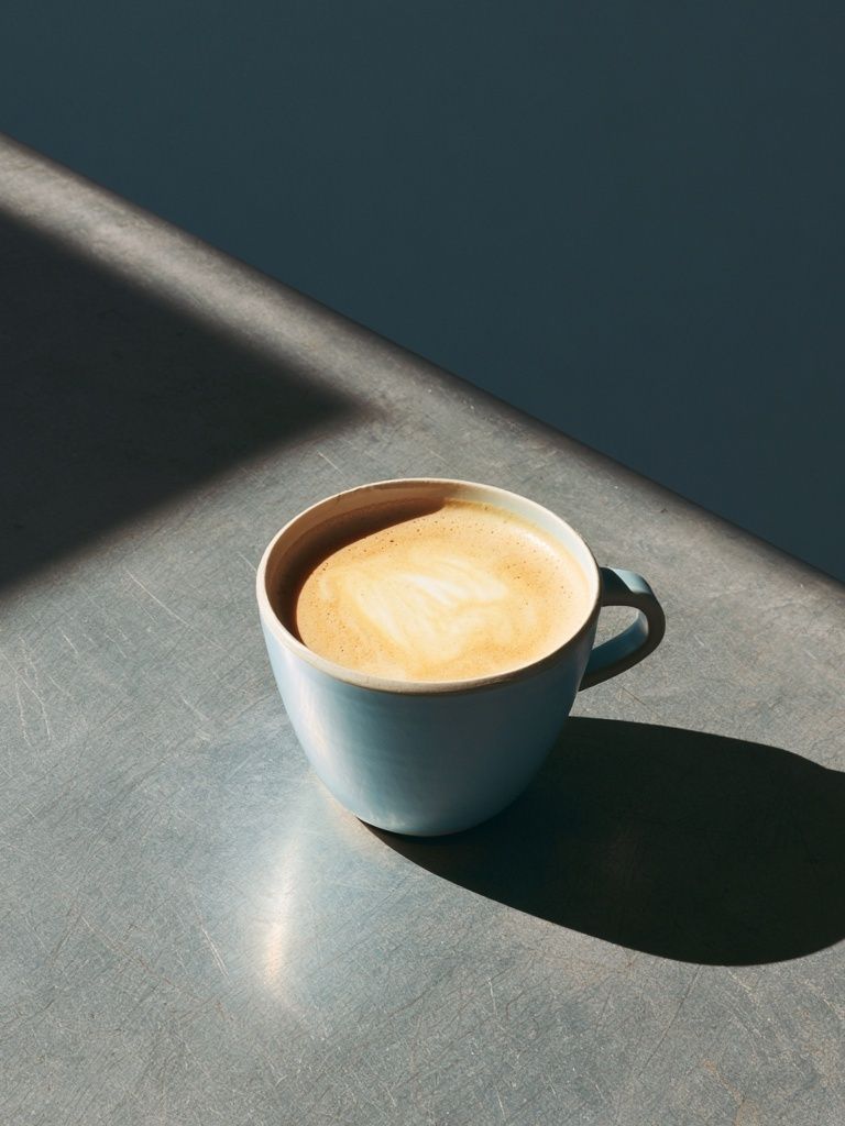 Sunlit Coffee Cup Photography Poster. poster — photography art