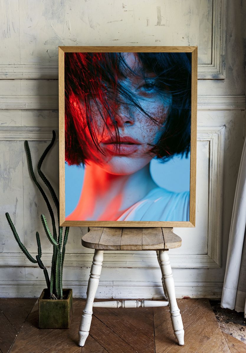 Neon Portrait Photography Poster. room preview