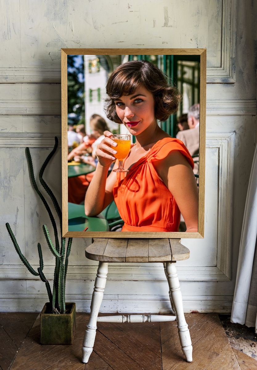 Retro Cocktail Portrait Poster. — room view 1