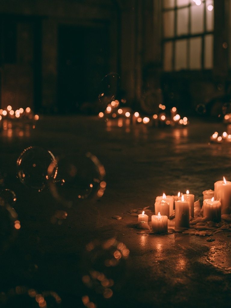 Candlelit Floor Glow Photography Poster. poster — photography art