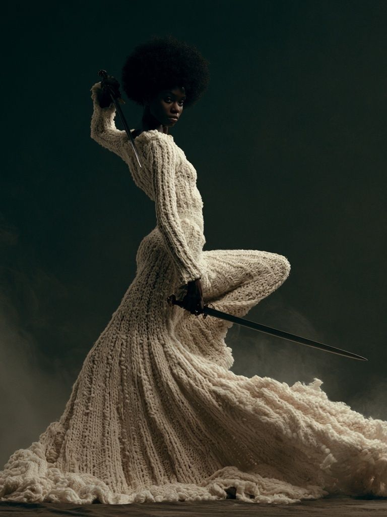 Afrofuturist Warrior Portrait Poster. poster detail