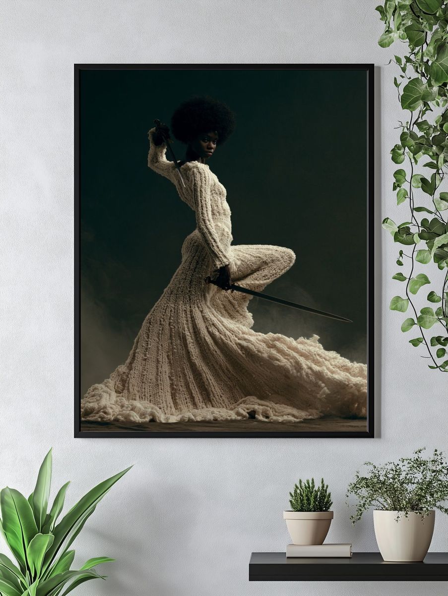 Afrofuturist Warrior Portrait Poster. — room view 4