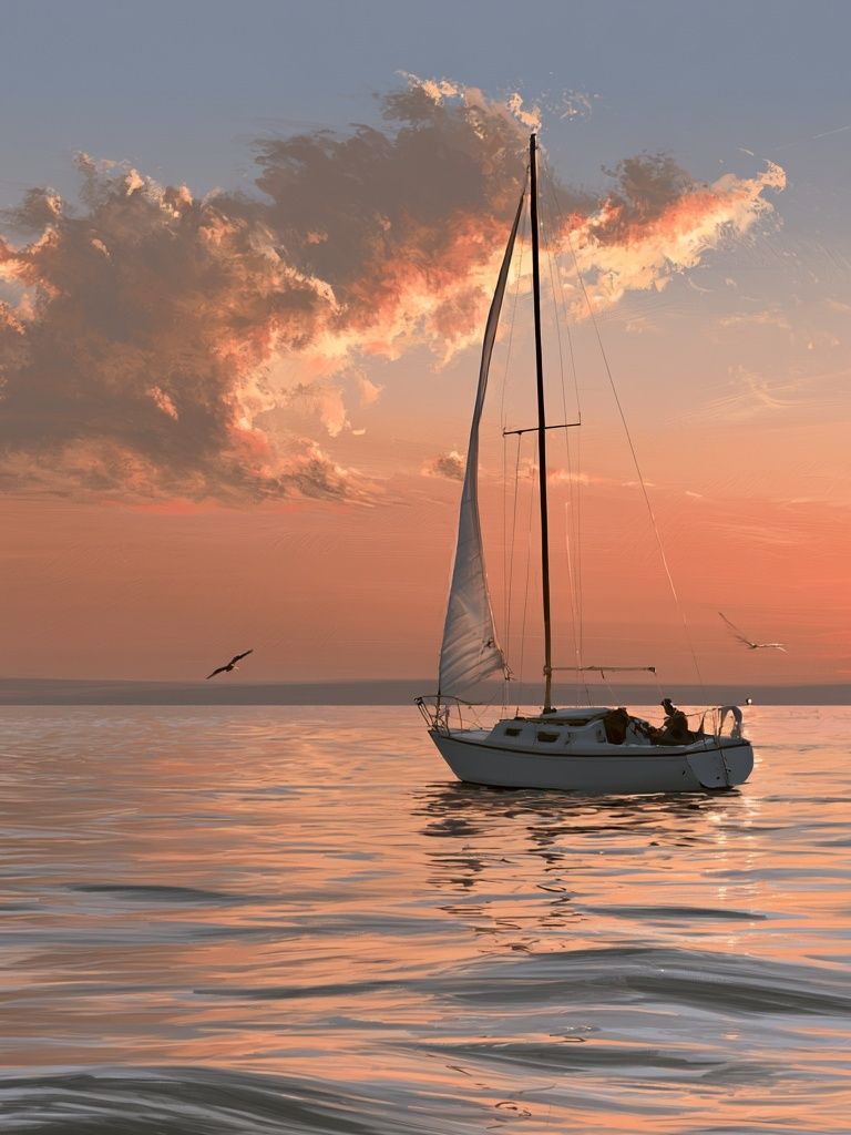 Sailboat Sunset Photography Poster. poster — photography art