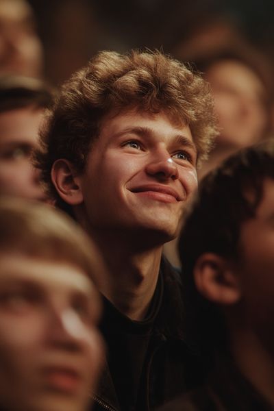 Smiling Audience Portrait Photography Poster. poster print