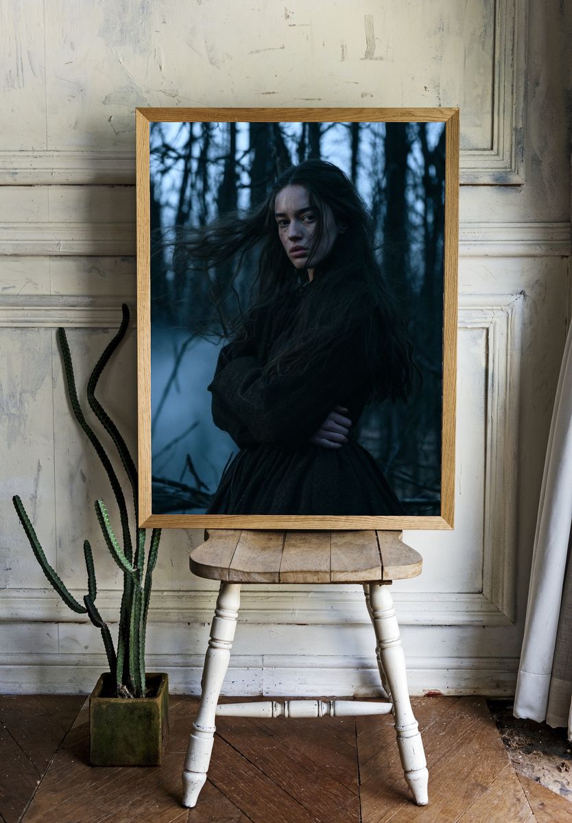 Misty Forest Portrait Print. room preview