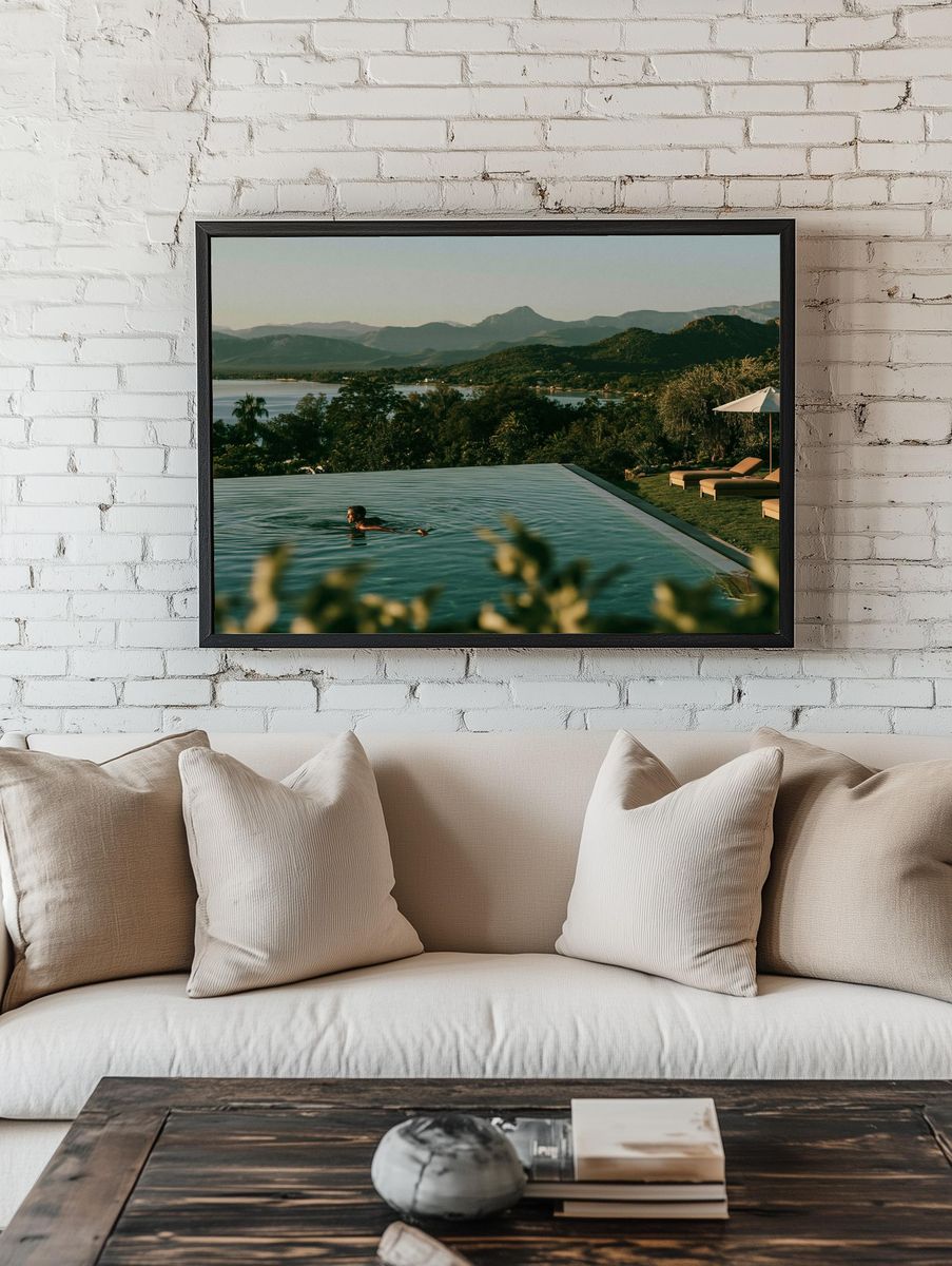 Tropical Infinity Pool Landscape Poster. — room view 1