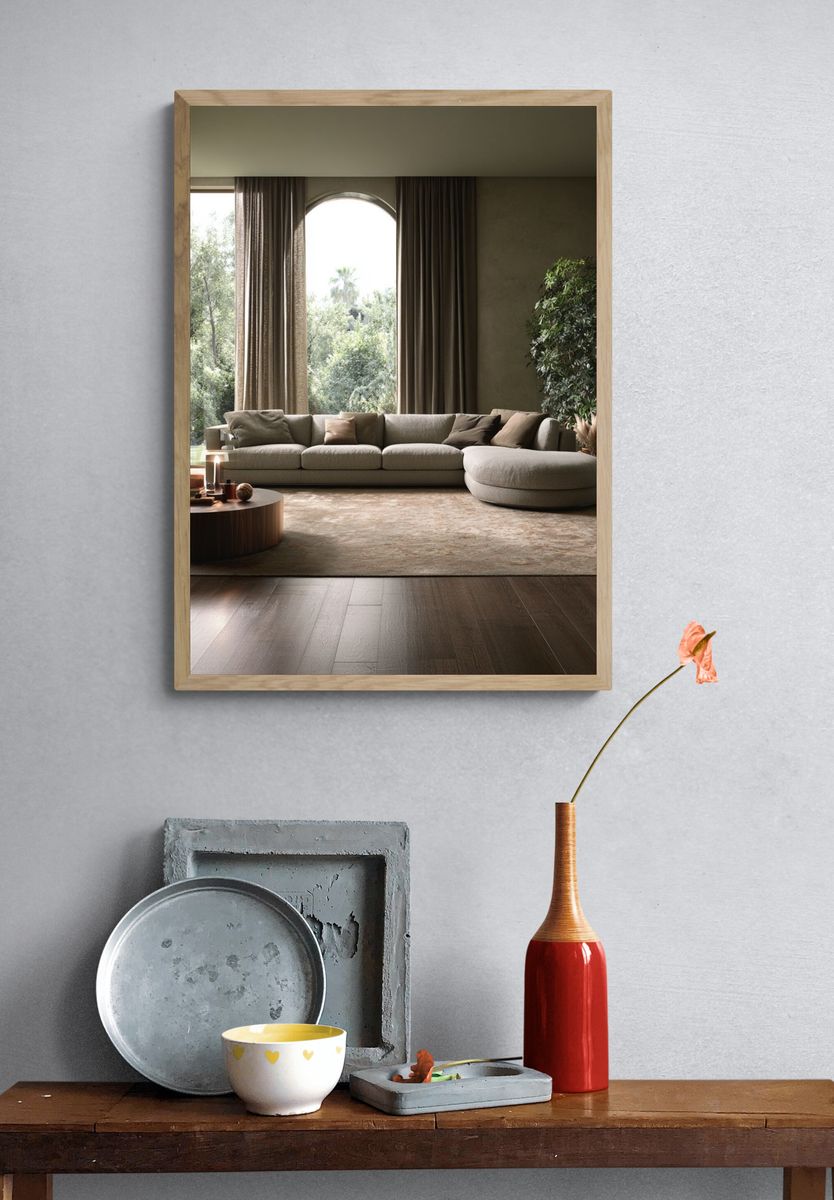 Serene Modern Living Room Photography Poster. — room view 3