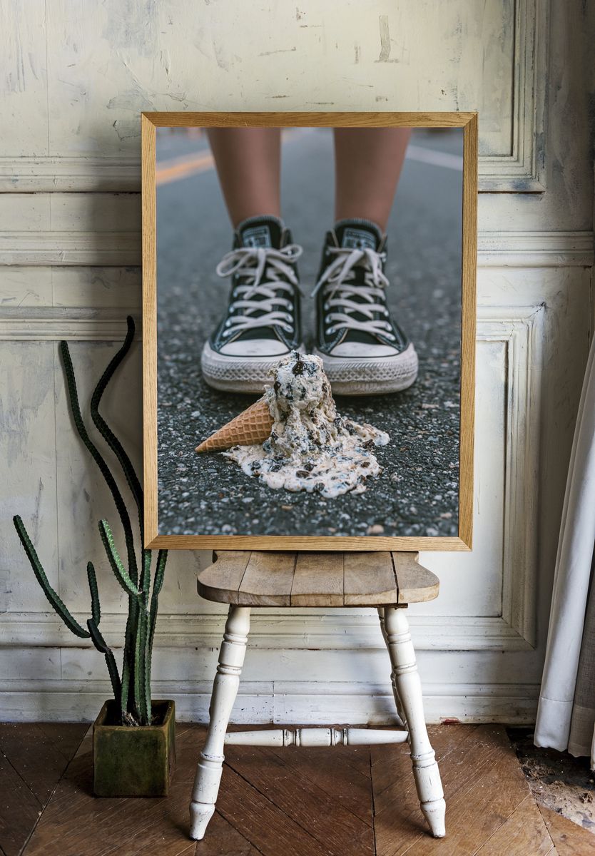 Melting Ice Cream Street Photography Poster. room preview
