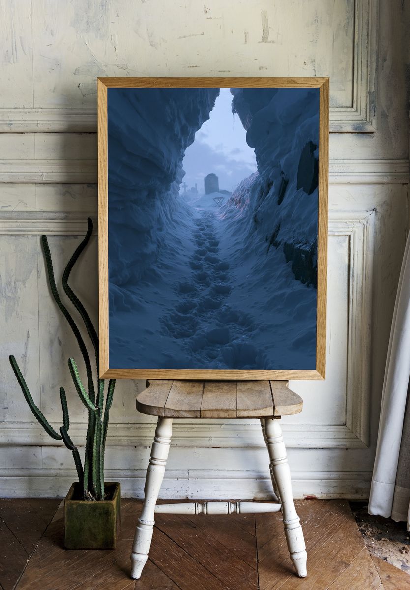 Frozen Pathway Cemetery Poster. — room view 1