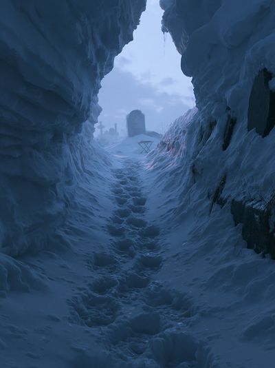 Frozen Pathway Cemetery Poster. poster